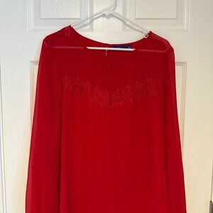 Women’s Apt 9 Red LS Blouse Size XL